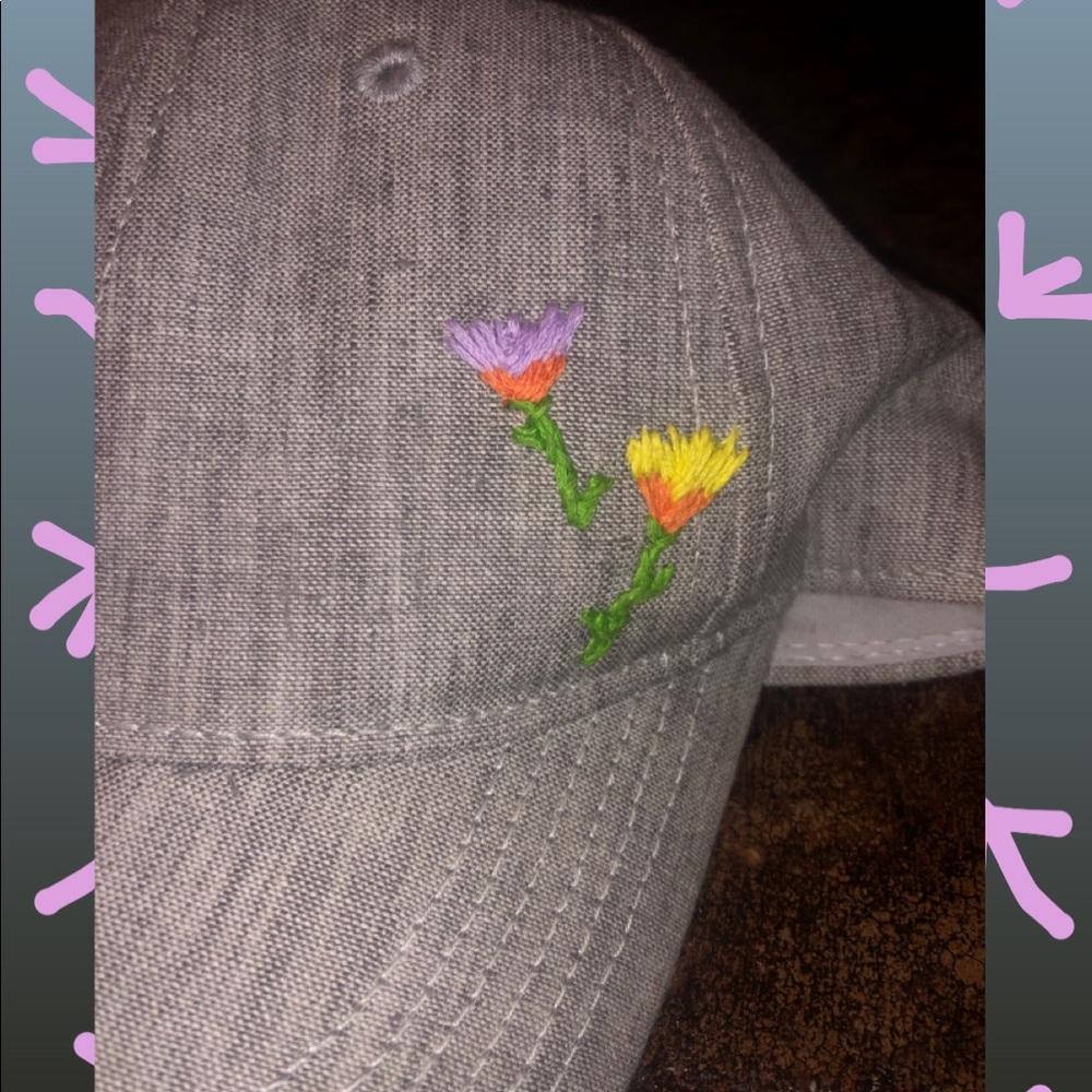 Customized Flower Embroidered Hat - Picture 2 of 4